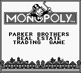 Monopoly title screen for GameBoy
